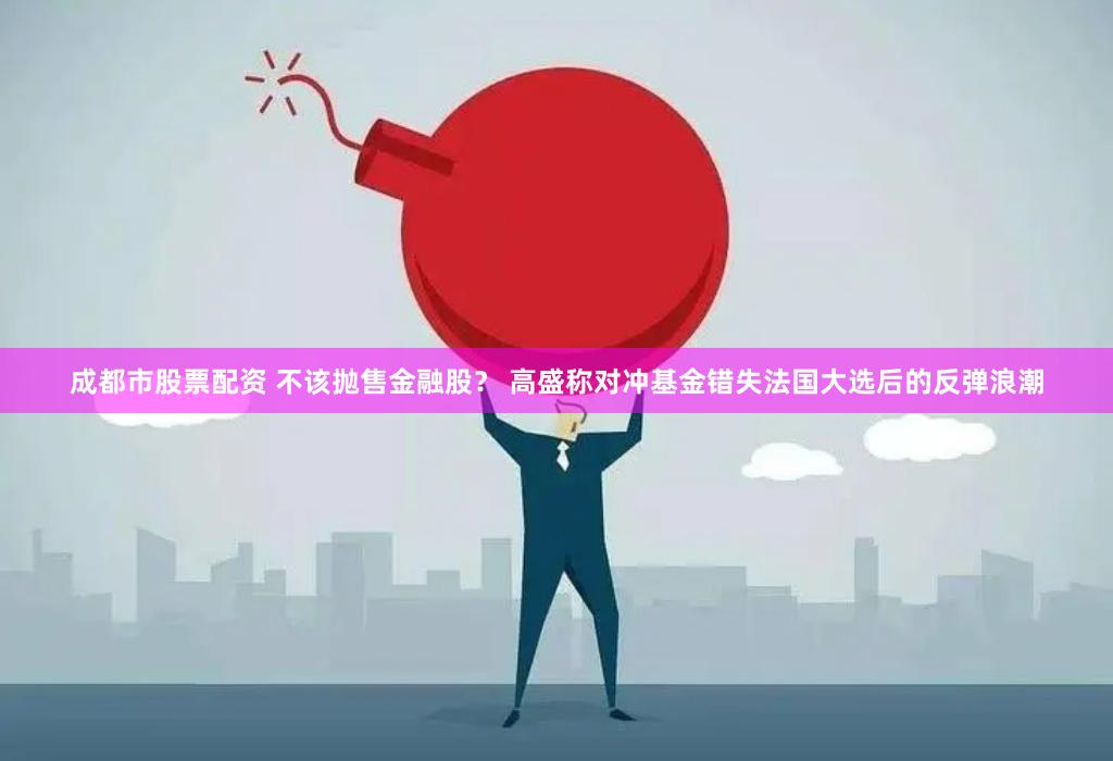 成都市股票配资 不该抛售金融股? 高盛称对冲基金错失法国大选后的反弹浪潮